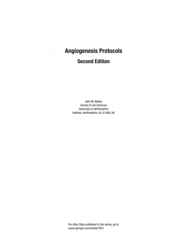 Angiogenesis Protocols Second Edition 2nd Edition Zubair Ahmed Bsc