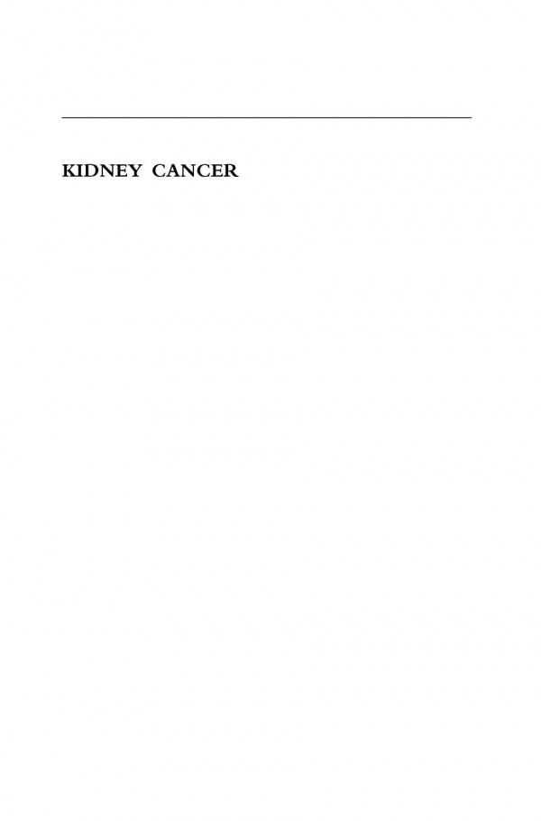 Kidney Cancer 1st Edition Michael Zimmer Othon Iliopoulos Auth
