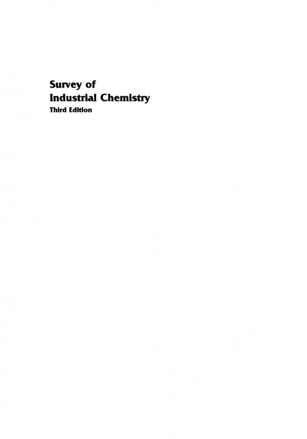 Survey Of Industrial Chemistry 3rd Edition Philip J Chenier Auth