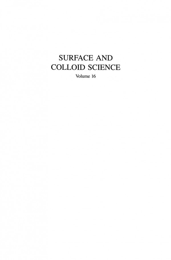 Surface And Colloid Science 1st Edition Shoji Fukushima Michihiro Yamaguchi Auth