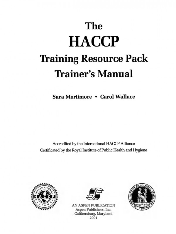 The Haccp Training Resource Pack Trainers Manual Sara Mortimore