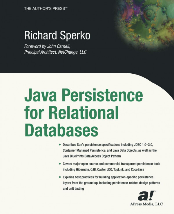 Java Persistence For Relational Databases 1st Edition Richard Sperko Auth