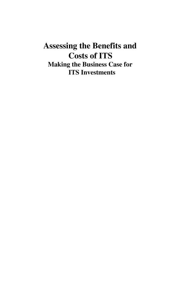 Assessing The Benefits And Costs Of Its Making The Business Case For Its Investments 1st Edition David Gillen