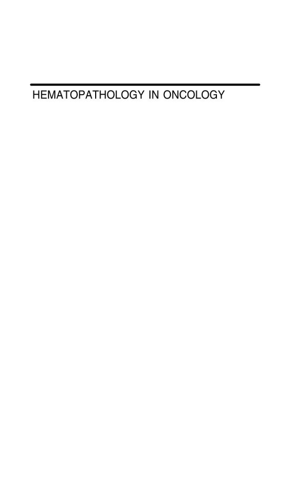 Hematopathology In Oncology 1st Edition Timothy C Greiner Auth
