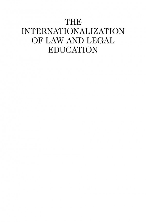 The Internationalization Of Law And Legal Education 1st Edition Mortimer Sellers Auth