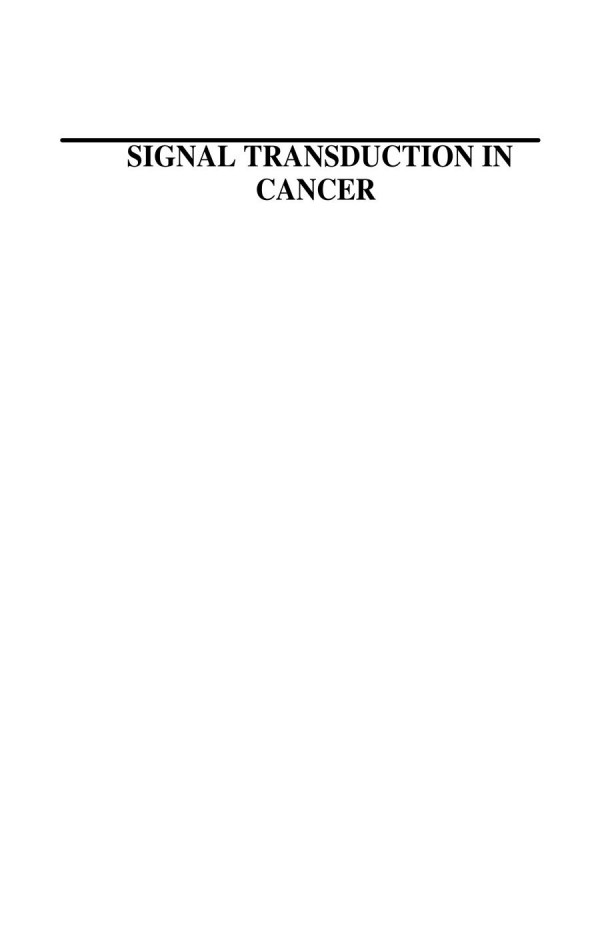 Signal Transduction In Cancer 1st Edition Joshua B Rubin Rosalind A Segal Auth