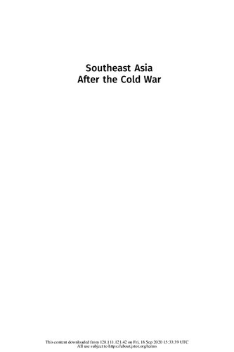 Southeast Asia After The Cold War A Contemporary History Ang Chen Guan