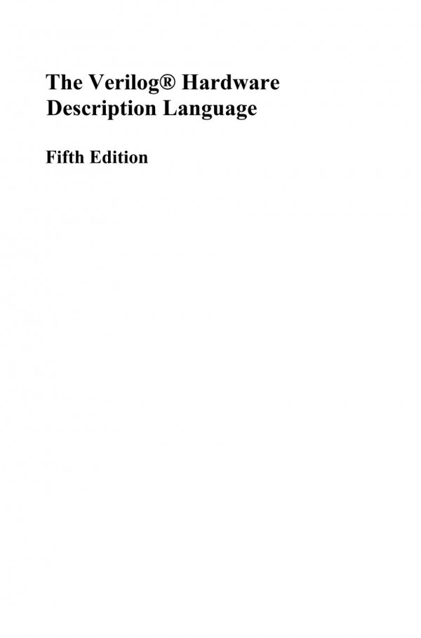 The Verilog Hardware Description Language 5th Edition Donald Thomas