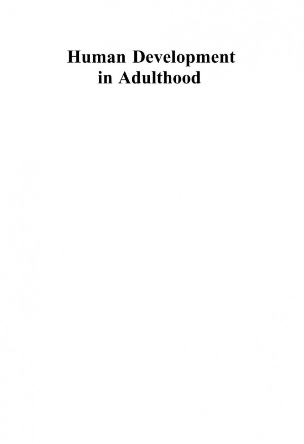 Human Development In Adulthood 1st Edition Lewis R Aiken Auth