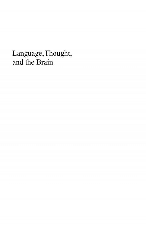 Language Thought And The Brain 1st Edition Tatyana B Glezerman