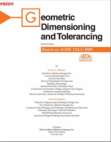 Geometric Dimensioning And Tolerancing Ninth David A Madsen