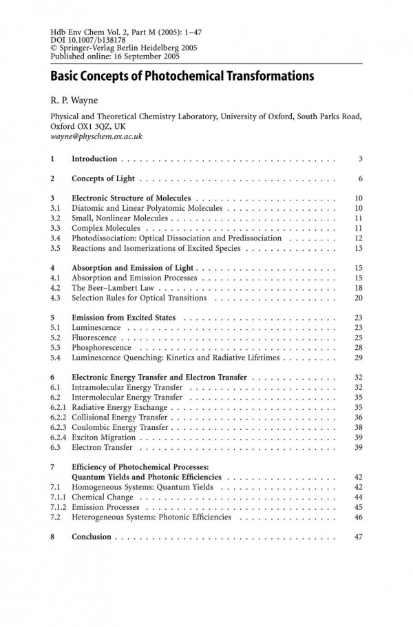 Environmental Photochemistry Part Ii 1st Edition R P Wayne Auth