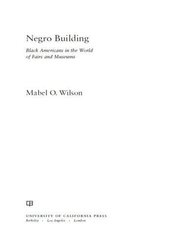 Negro Building Black Americans In The World Of Fairs And Museums Mabel O Wilson