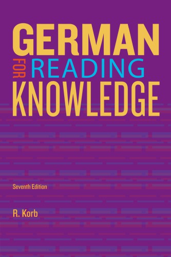 Jannachs German For Reading Knowledge 7th Edition Korb Richard Alanjannach