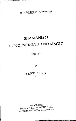 Shamanism In Norse Myth And Magic Clive Tolley