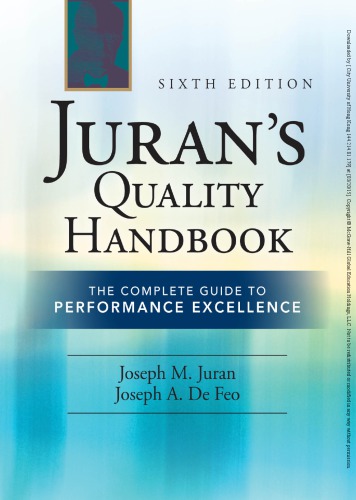 Jurans Quality Handbook 6th Edition Joseph M Juran Joseph A De Feo