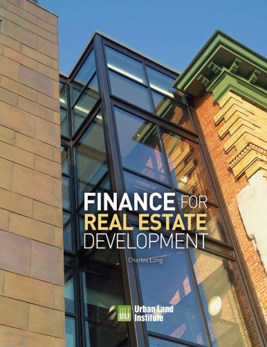 Finance For Real Estate Development Long Charles
