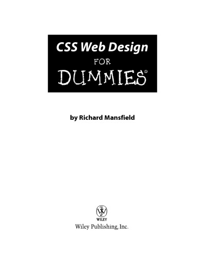 Css Web Design For Dummies Mansfield Richard