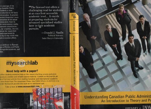 Understanding Canadian Public Administration 4th Edition Gregory Inwood