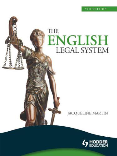 The English Legal System 7th Edition Martin Jacqueline