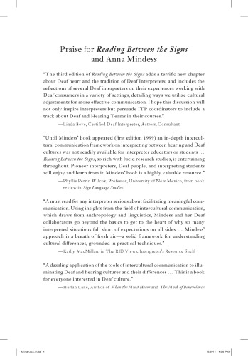 Reading Between The Signs 3rd Ed Mindess Anna