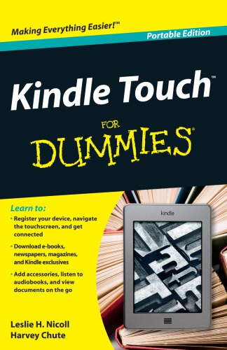 Kindle Touch For Dummies Portable Ed Nicoll Leslie Hchute Harvey