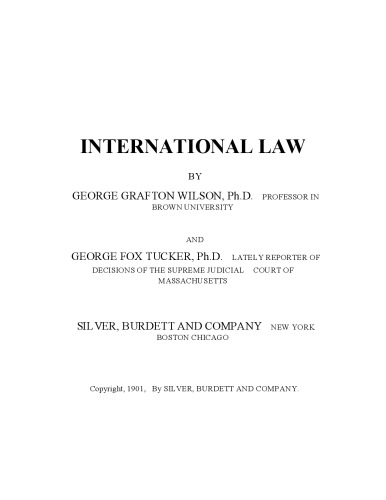 Handbook Of International Law Wilson George Grafton