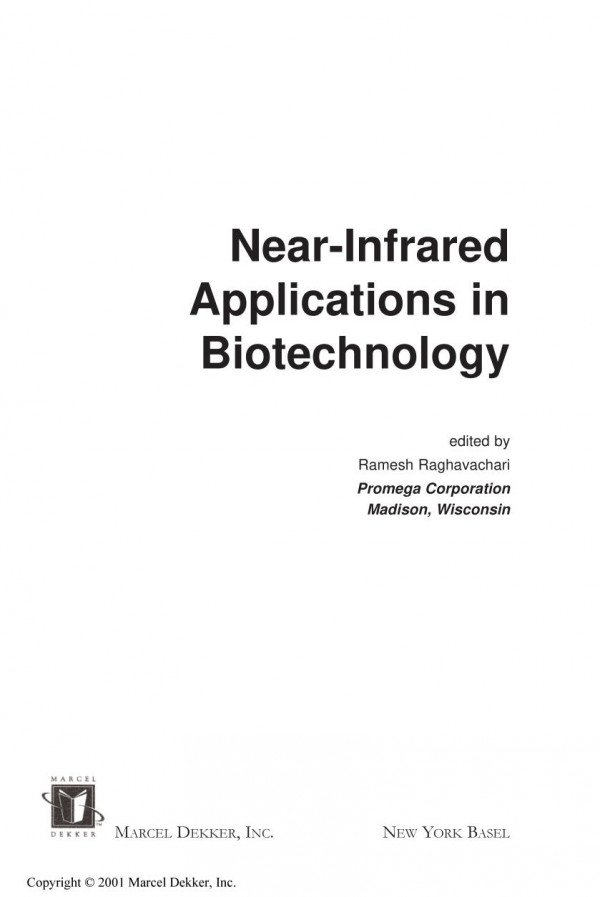 Nearinfrared Applications In Biotechnology 1st Edition Ramesh Raghavachari Author