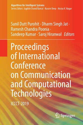 Proceedings Of International Conference On Communication And Computational Technologies Iccct2019 1st Edition Sunil Dutt Purohit