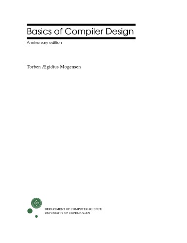 Basics Of Compiler Design Aniv Ed Torben Gidius Mogensen