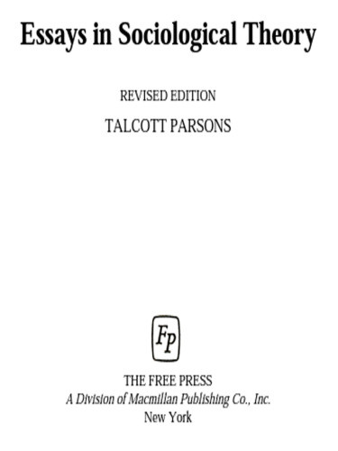 Essays In Sociological Theory Parsons Talcott