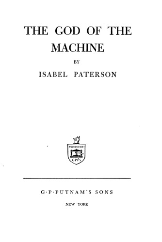 God Of The Machine First Edition Paterson Isabel