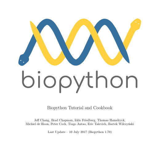 Biopython Tutorial And Cookbook Jeff Chang