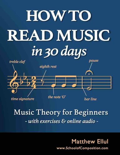 How To Read Music In 30 Days Music Theory For Beginners With Exercises Online Audio Practical Music Theory Book 1 Ellul