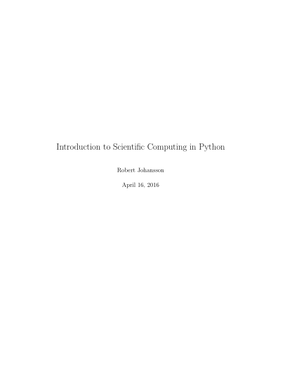 Introduction To Scientific Computing In Python Robert Johansson