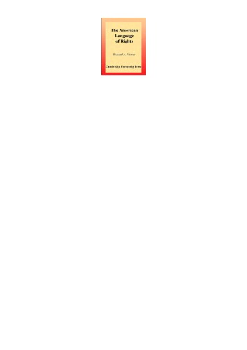 The American Language Of Rights 1st Ed Pbk Primus Richard A