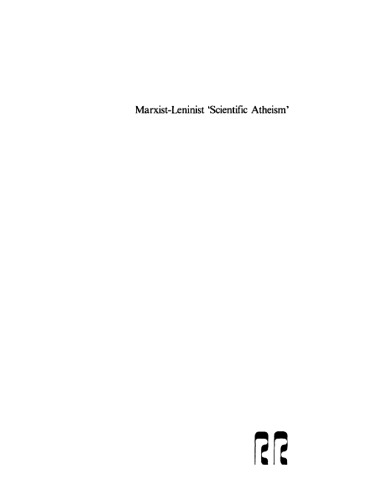 Marxistleninist Scientific Atheism And The Study Of Religion And Atheism In The Ussr Reprint Thrower