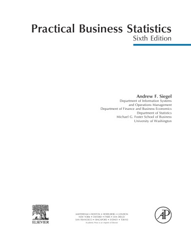 Practical Business Statistics Student Solutions Manual Eonly 6th Edition Siegel