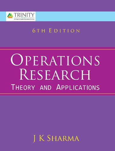 Operations Research Theory And Applications Sixth Edition J K Sharma