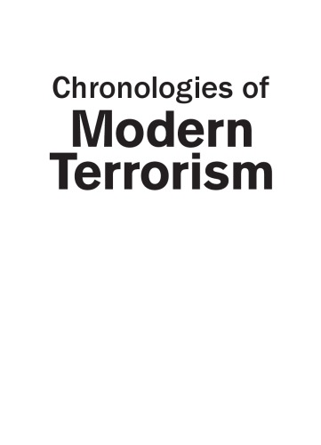 Chronologies Of Modern Terrorism Rubin Barry Mrubin Judith Colp