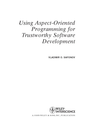 Using Aspectoriented Programming For Trustworthy Software Development Safonov