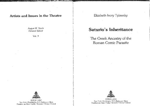 Saturios Inheritance The Greek Ancestry Of The Roman Comic Parasite Elizabeth Ivory Tylawsky