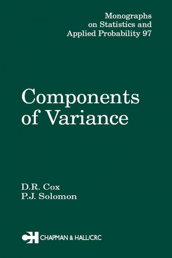 Components Of Variance 1st Edition Dr Cox Author Pj Solomon Author