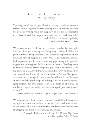 Writing Away A Creative Guide To Awakening The Journalwriting Traveler 1st Ed Spalding