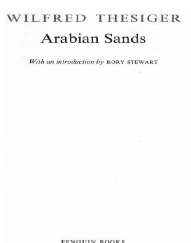Arabian Sands New Ed Thesiger Wilfred