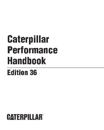 Caterpillar Performance Handbook Edition 36 Corp Caterpillar