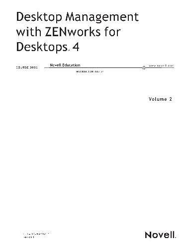 Desktop Management With Zenworks For Desktops 4 Instructor G Novell