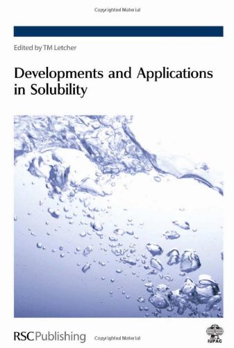 Developments And Applications In Solubility 1st Edition Trevor M Letcher