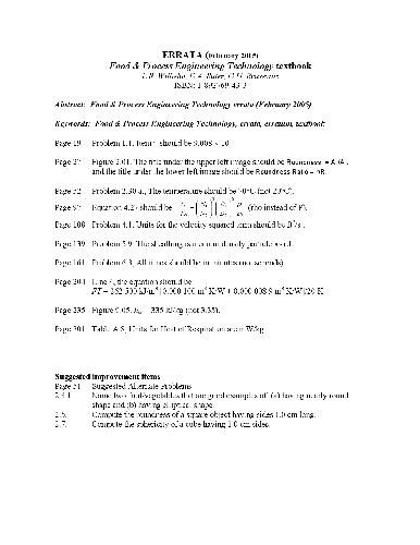 Food Process Engineering Technology Luther R Wilhelm Dwayne A Suter