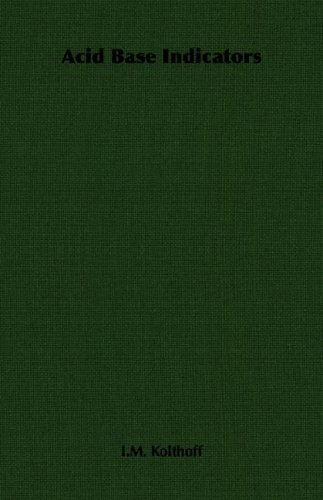 Acid Base Indicators Im Kolthoff